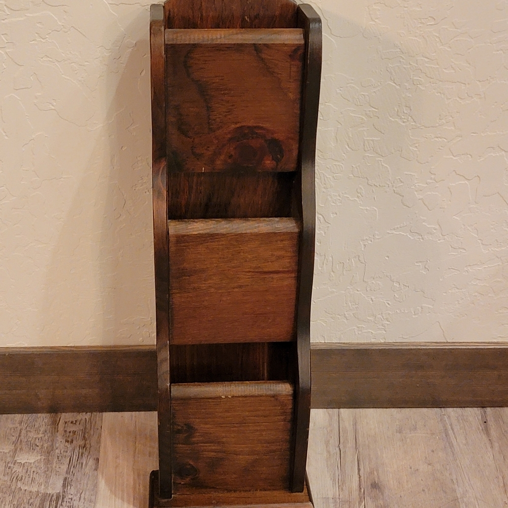 Vintage 3 tiered mail slot organizer, catch all, wall hanger or free standing